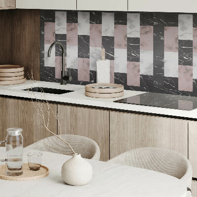 Rectangular wall panel Marble tile motif