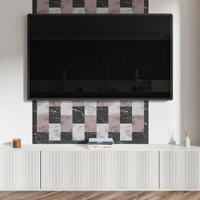 Rectangular wall panel Marble tile motif