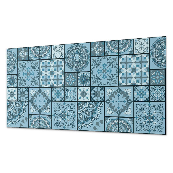 Rectangular bathroom wall panel Mosaic of geometric shapes