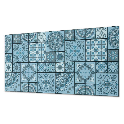 Rectangular bathroom wall panel Mosaic of geometric shapes