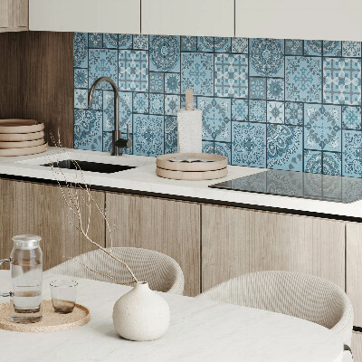 Rectangular bathroom wall panel Mosaic of geometric shapes