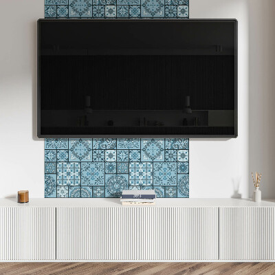 Rectangular bathroom wall panel Mosaic of geometric shapes