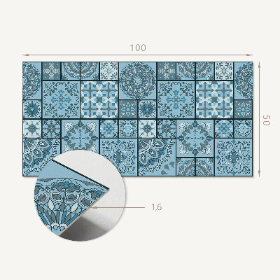 Rectangular bathroom wall panel Mosaic of geometric shapes