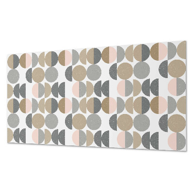 Rectangular bathroom wall panel Circles and semicircles in a geometric style