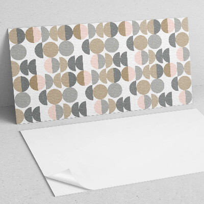 Rectangular bathroom wall panel Circles and semicircles in a geometric style