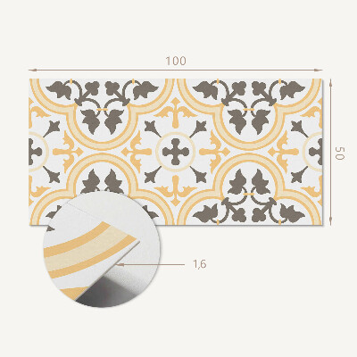 Rectangular bathroom wall panel Plant motifs