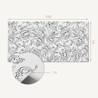 Rectangular wall panel Floral arrangement with green leaves