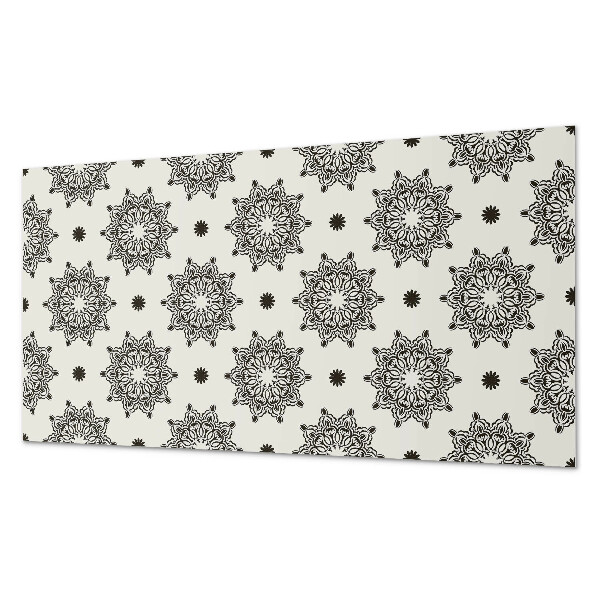 Rectangular bathroom wall panel Mandala with a net pattern