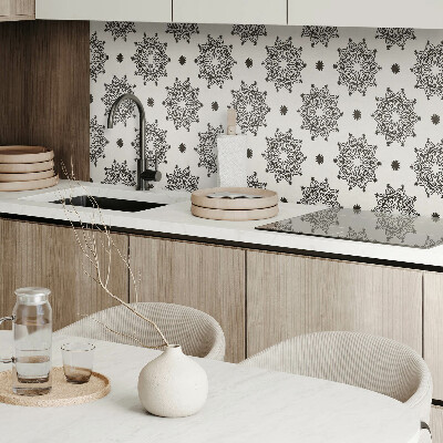 Rectangular bathroom wall panel Mandala with a net pattern