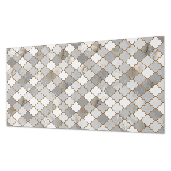 Rectangular bathroom wall panel Mosaic shapes in a harmonious style