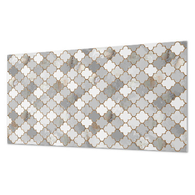 Rectangular bathroom wall panel Mosaic shapes in a harmonious style