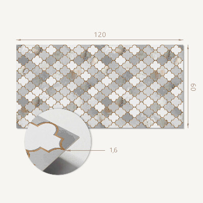 Rectangular bathroom wall panel Mosaic shapes in a harmonious style
