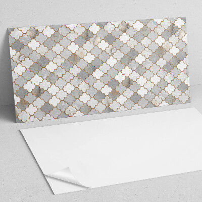 Rectangular bathroom wall panel Mosaic shapes in a harmonious style