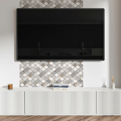 Rectangular bathroom wall panel Mosaic shapes in a harmonious style