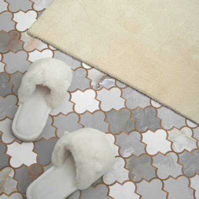 Rectangular bathroom wall panel Mosaic shapes in a harmonious style
