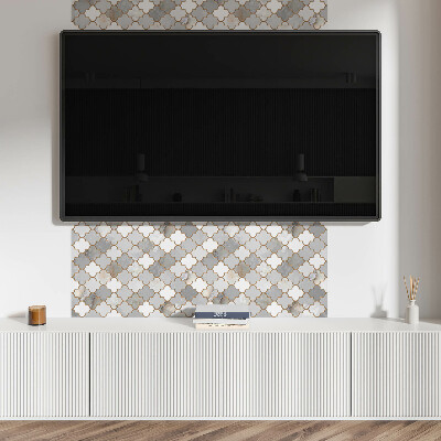 Rectangular bathroom wall panel Mosaic shapes in a harmonious style