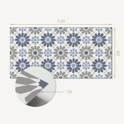 Rectangular wall panel Floral harmony in symmetry