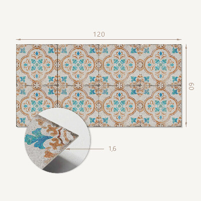 Rectangular bathroom wall panel Floral decorative pattern
