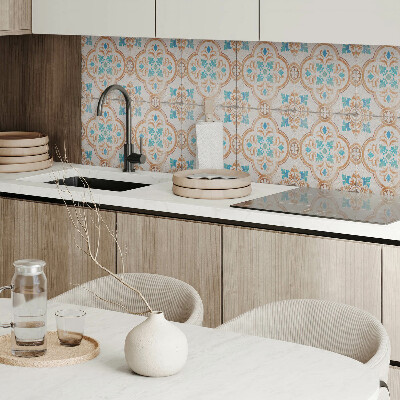 Rectangular bathroom wall panel Floral decorative pattern