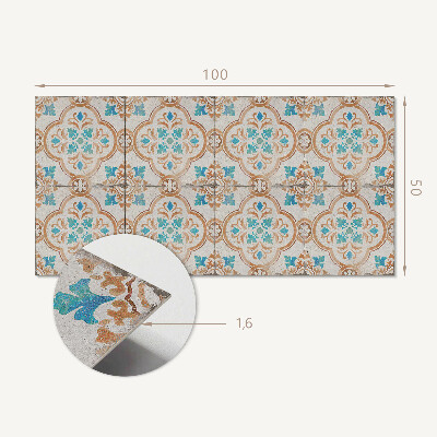 Rectangular bathroom wall panel Floral decorative pattern