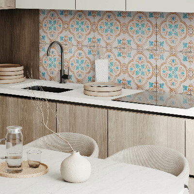 Rectangular bathroom wall panel Floral decorative pattern