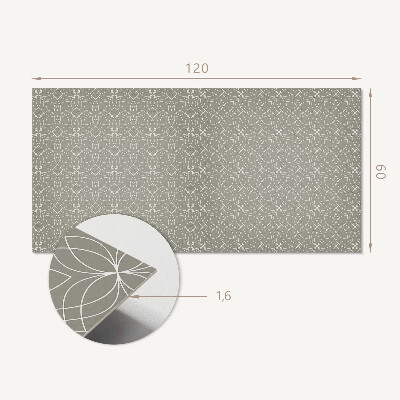 Rectangular wall panel Floral pattern in a geometric style