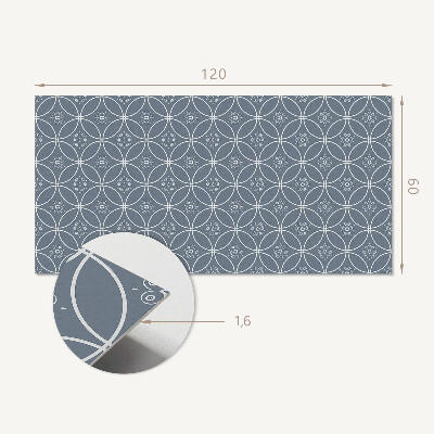 Rectangular bathroom wall panel Floral decorations in ornamentation