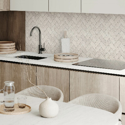 Rectangular bathroom wall panel Herringbone decorative pattern