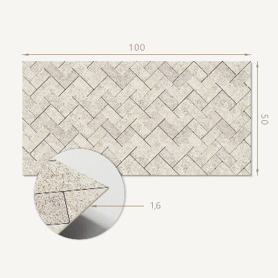 Rectangular bathroom wall panel Herringbone decorative pattern