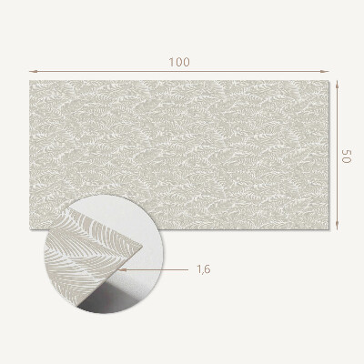 Rectangular bathroom wall panel Leafy graphic layout