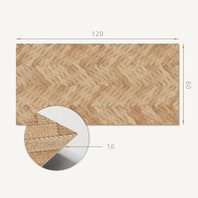 Rectangular decorative wall panel Herringbone pattern on the floor