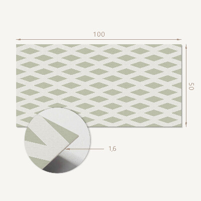 Rectangular bathroom wall panel Diamond motif in a grid