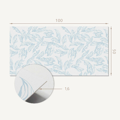 Rectangular bathroom wall panel Subtle leaf motif