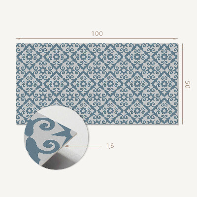Rectangular wall panel Ornaments and floral accents