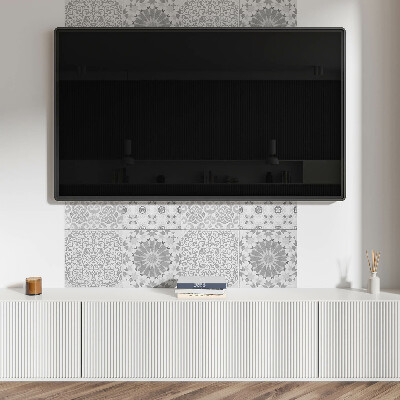 Rectangular wall panel Geometric-floral motif