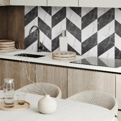 Rectangular decorative wall panel Marble herringbone in an elegant style