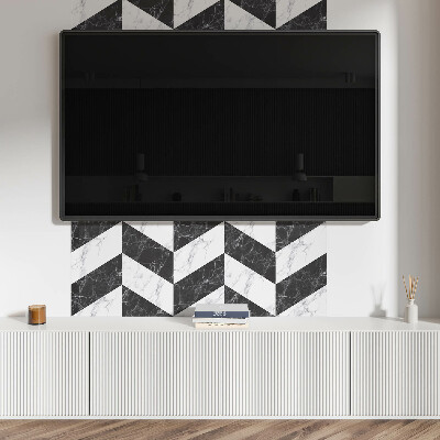Rectangular decorative wall panel Marble herringbone in an elegant style
