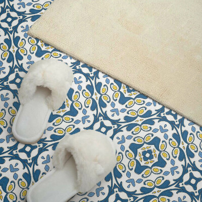 Rectangular wall panel Geometric motif with a floral accent