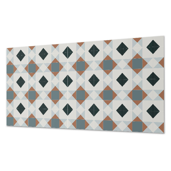 Rectangular bathroom wall panel Tiled geometric motif
