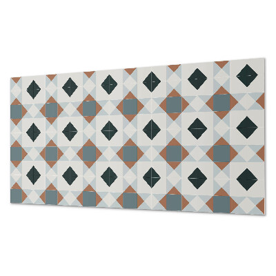 Rectangular bathroom wall panel Tiled geometric motif