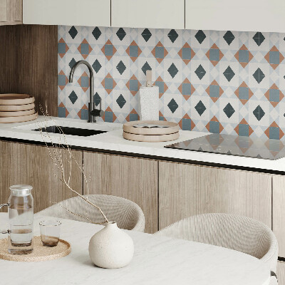 Rectangular bathroom wall panel Tiled geometric motif