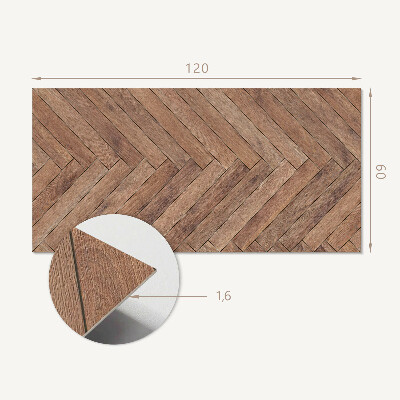 Rectangular decorative wall panel Boards arranged in a herringbone pattern