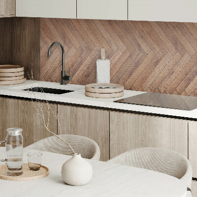 Rectangular decorative wall panel Boards arranged in a herringbone pattern