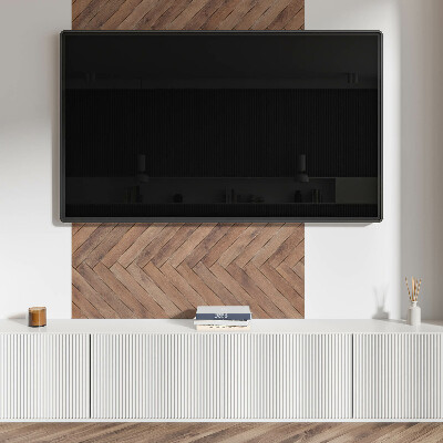 Rectangular decorative wall panel Boards arranged in a herringbone pattern