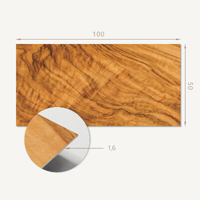 Rectangular bathroom wall panel Wood-inspired pattern