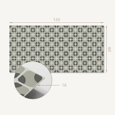 Rectangular bathroom wall panel Tiled geometric motif