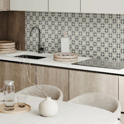 Rectangular bathroom wall panel Tiled geometric motif