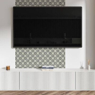 Rectangular bathroom wall panel Tiled geometric motif