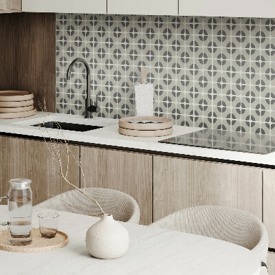 Rectangular bathroom wall panel Tiled geometric motif