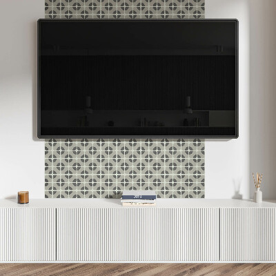 Rectangular bathroom wall panel Tiled geometric motif